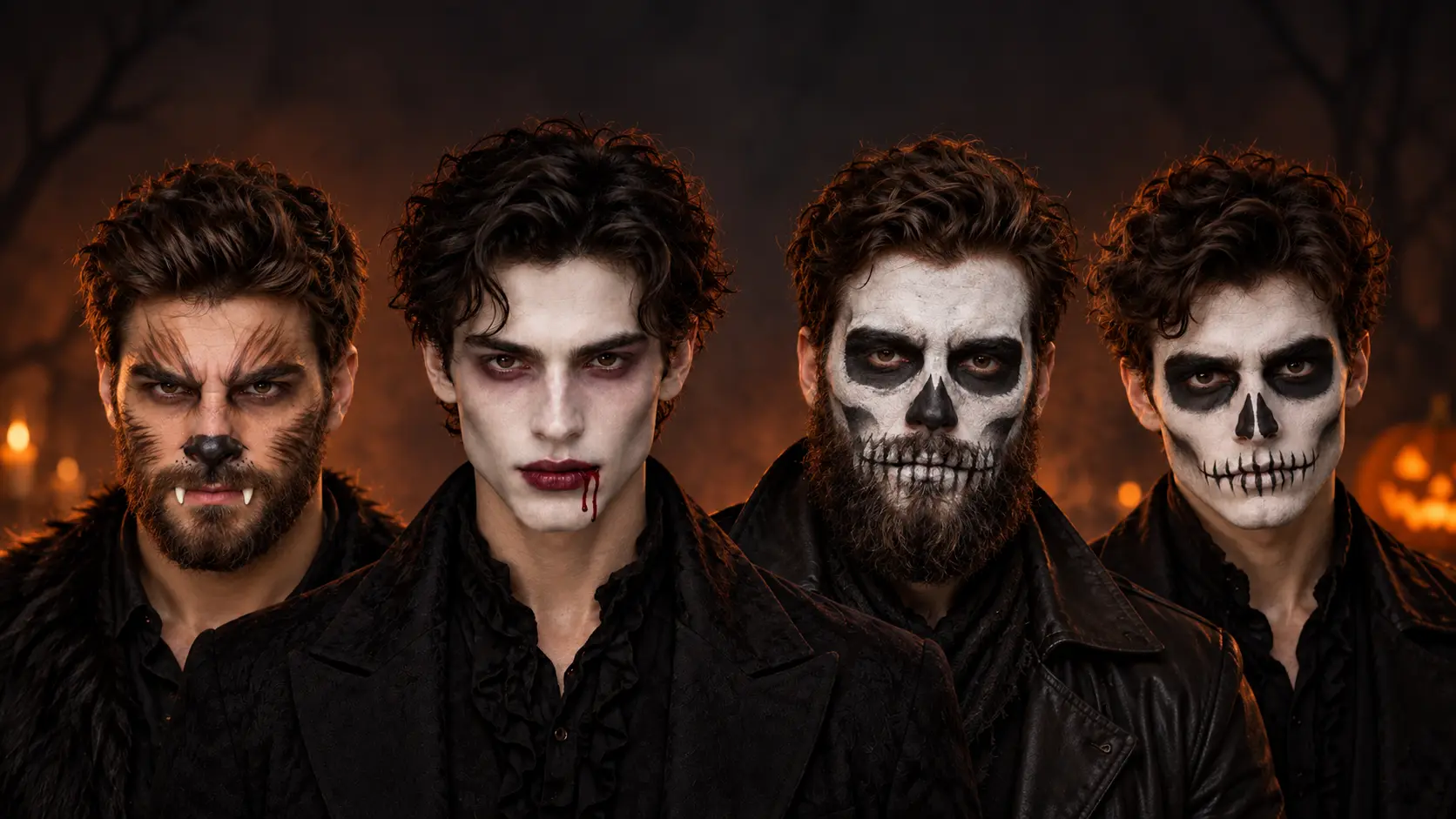 Caras pintadas para Halloween hombres